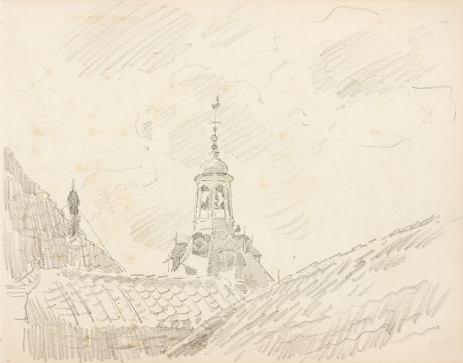 Daken en carillon (uit: Zeventien schetsboekbladen Enkhuizen)